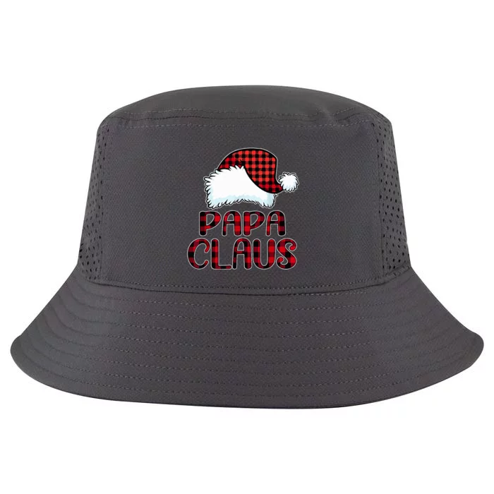 Papa Claus Santa Hat Red Buffalo Plaid Christmas Pajama Cool Comfort Performance Bucket Hat