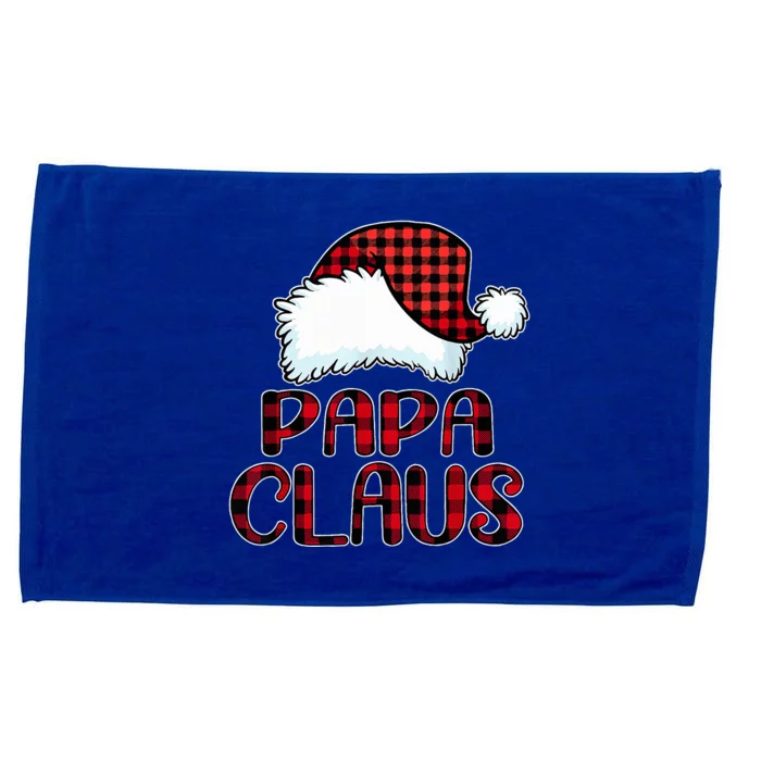 Papa Claus Santa Hat Red Buffalo Plaid Christmas Pajama Microfiber Hand Towel