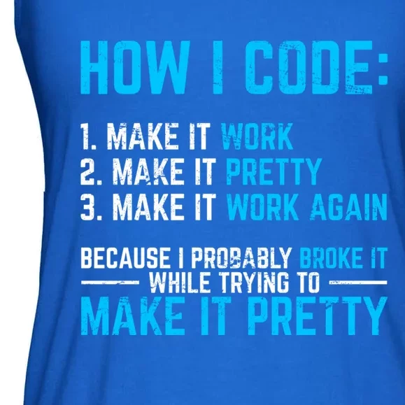 Programmer Coder Software Developer Programming Coding Code Gift Ladies Essential Flowy Tank