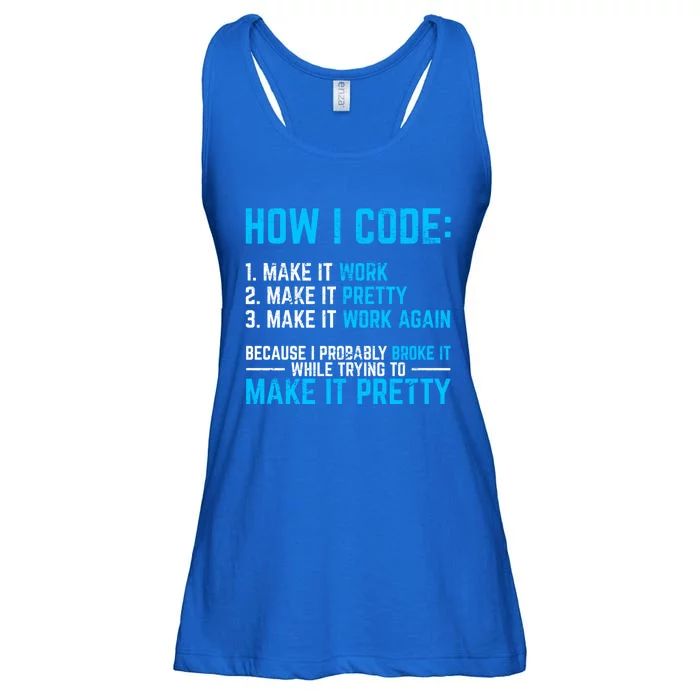 Programmer Coder Software Developer Programming Coding Code Gift Ladies Essential Flowy Tank