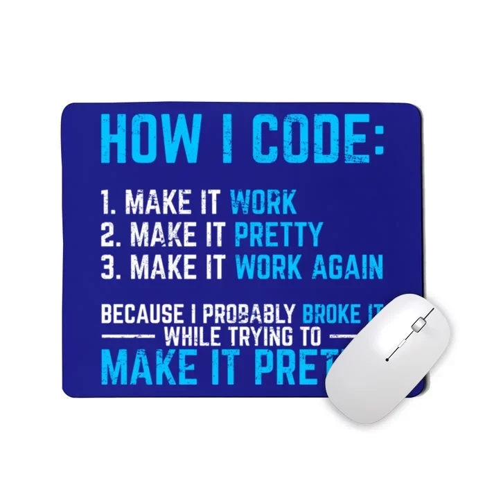 Programmer Coder Software Developer Programming Coding Code Gift Mousepad