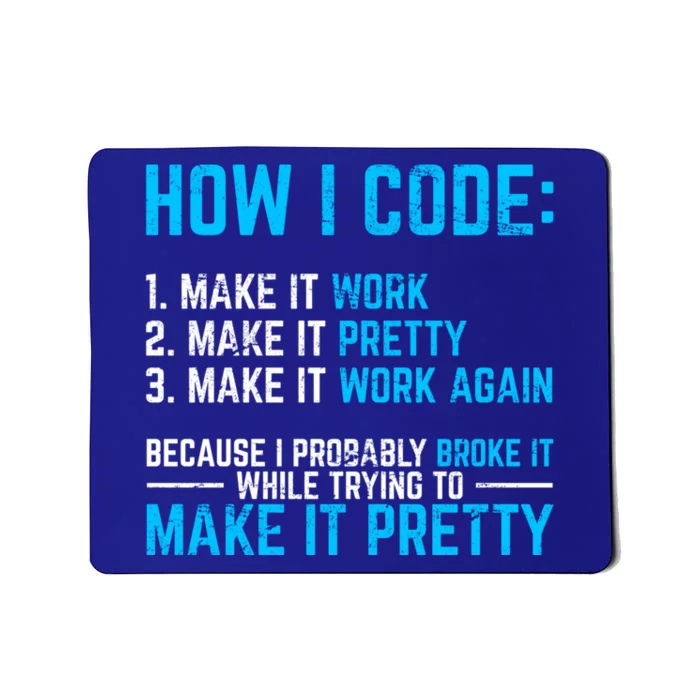 Programmer Coder Software Developer Programming Coding Code Gift Mousepad