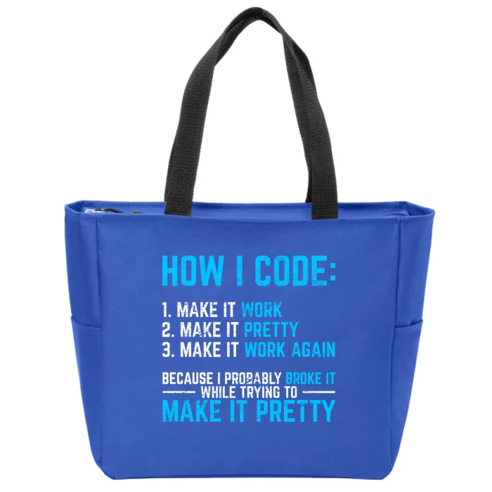 Programmer Coder Software Developer Programming Coding Code Gift Zip Tote Bag