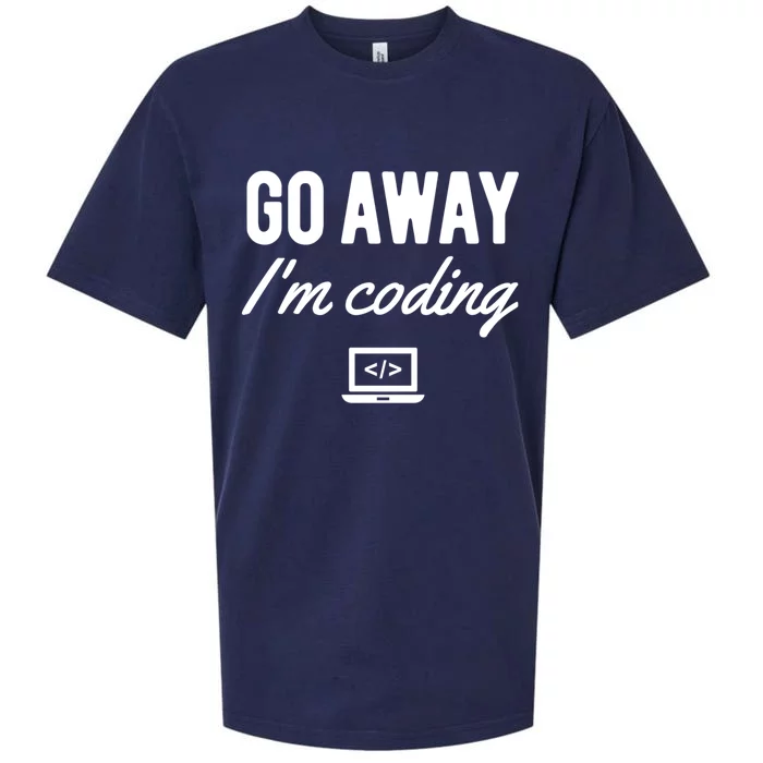 Programmer Coder Software Engineer Gift Go Away I'm Coding Funny Gift Sueded Cloud Jersey T-Shirt