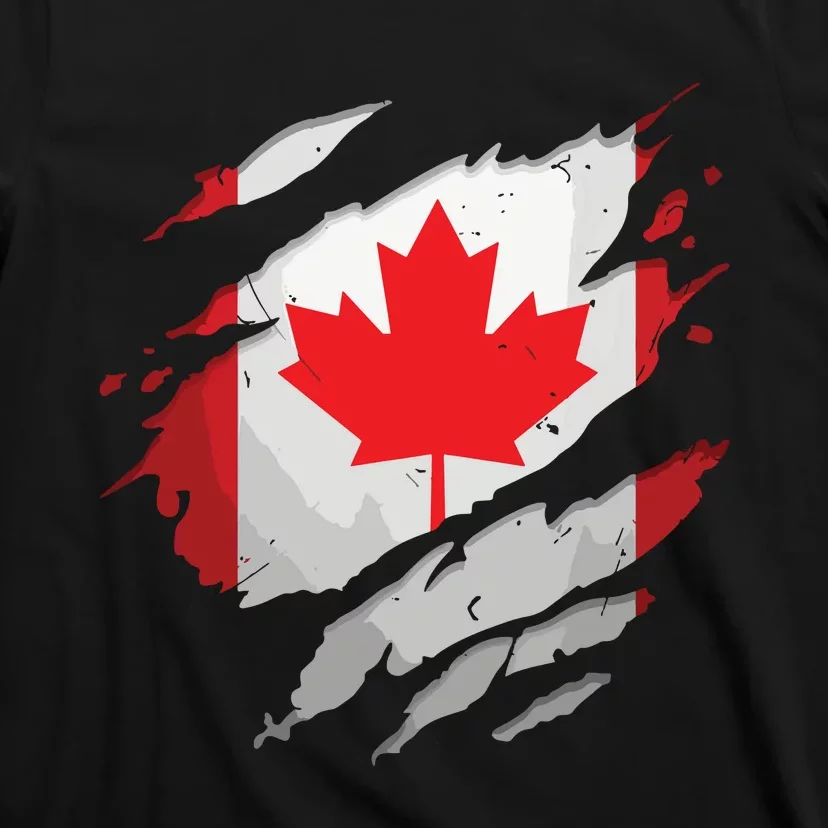 Proud Canadian Shirts Torn Ripped Canada Flag T-Shirt