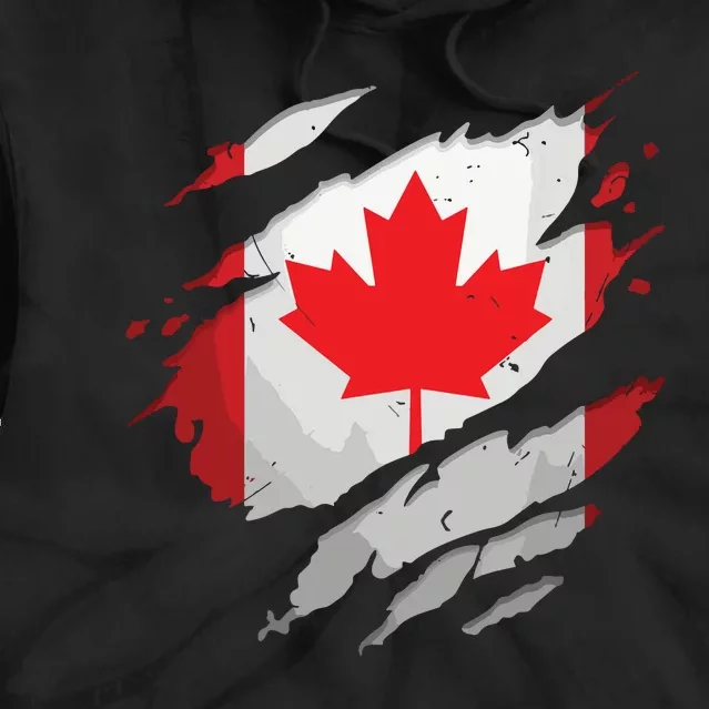 Proud Canadian Shirts Torn Ripped Canada Flag Tie Dye Hoodie