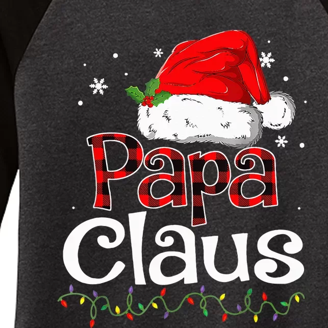 Papa Claus Santa Funny Christmas Pajama Matching Family Women's Tri-Blend 3/4-Sleeve Raglan Shirt