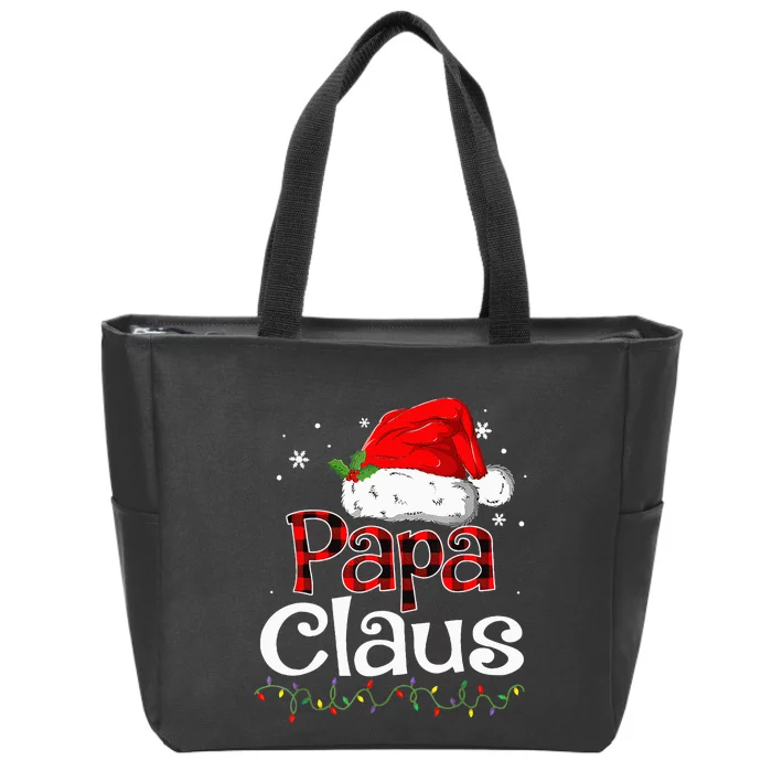 Papa Claus Santa Funny Christmas Pajama Matching Family Zip Tote Bag