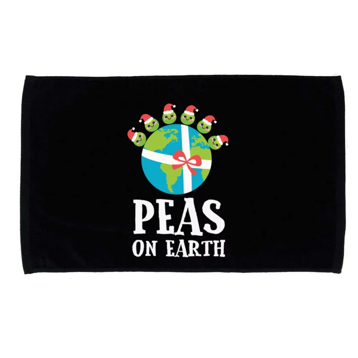 Pun Christmas Sayings Peas On Earth Funny Xmas Gift Microfiber Hand Towel