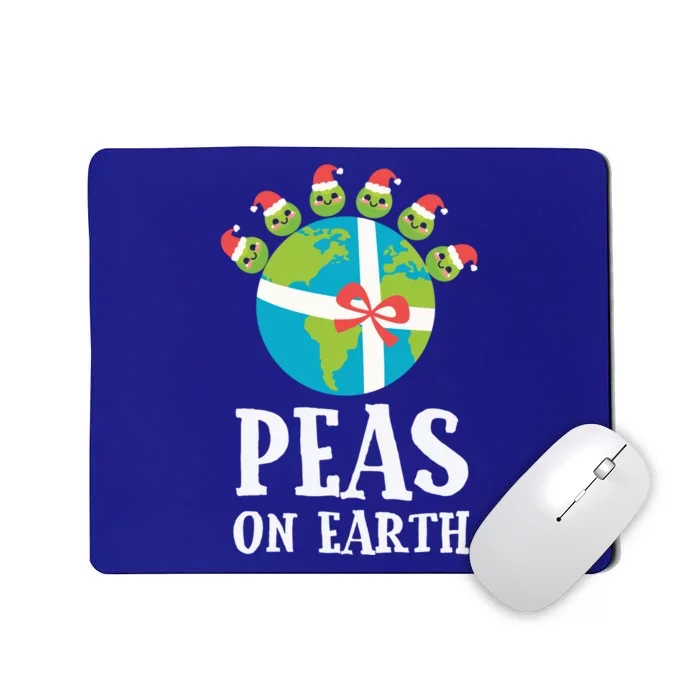 Pun Christmas Sayings Peas On Earth Funny Xmas Gift Mousepad