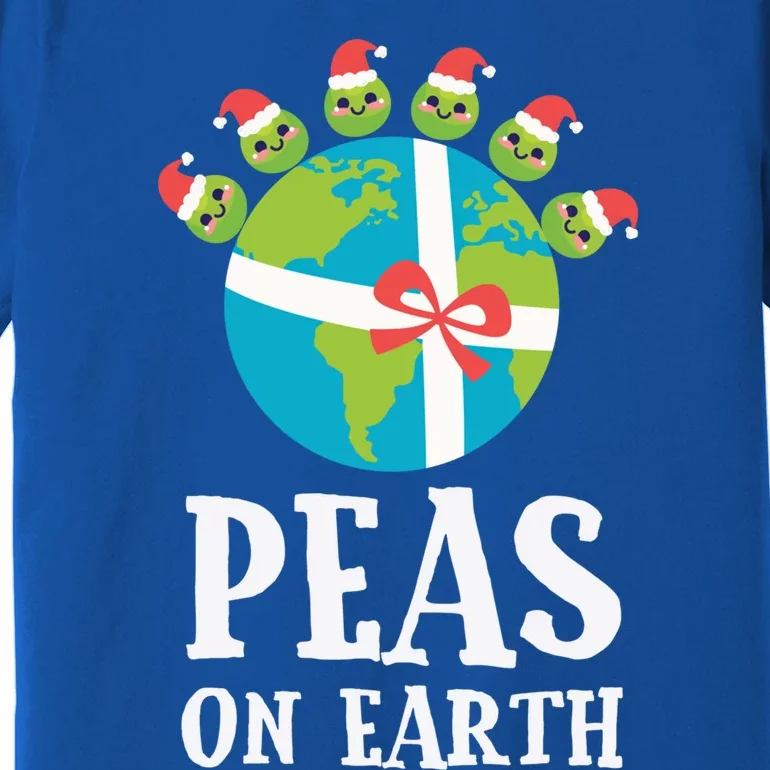 Pun Christmas Sayings Peas On Earth Funny Xmas Gift Premium T-Shirt