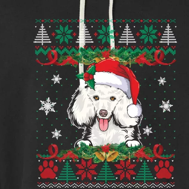 Poodle Christmas Santa Ugly Sweater Dog Lover Xmas Pajama Great Gift Garment-Dyed Fleece Hoodie