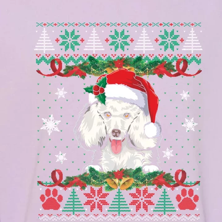 Poodle Christmas Santa Ugly Sweater Dog Lover Xmas Pajama Great Gift Garment-Dyed Sweatshirt