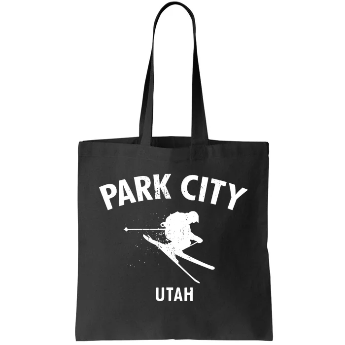 Park City Skiing Ski Utah Gift Funny Tote Bag