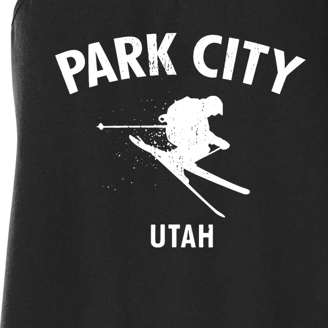 Park City Skiing Ski Utah Gift Funny Women's Racerback Tank