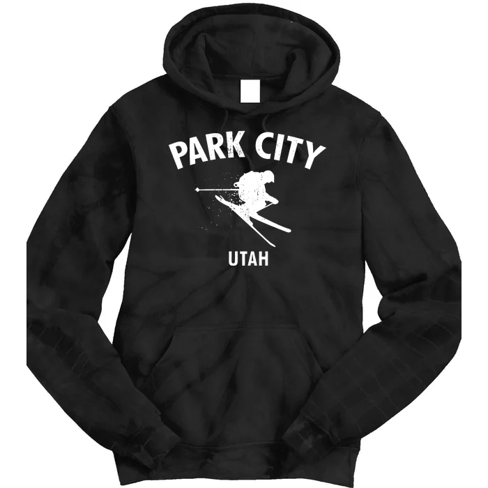 Park City Skiing Ski Utah Gift Funny Tie Dye Hoodie