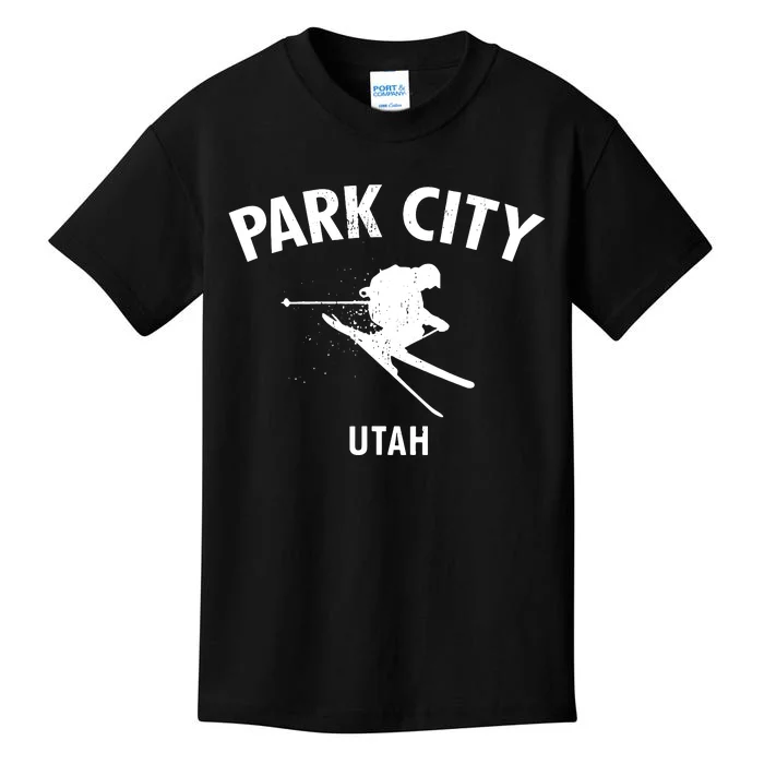 Park City Skiing Ski Utah Gift Funny Kids T-Shirt