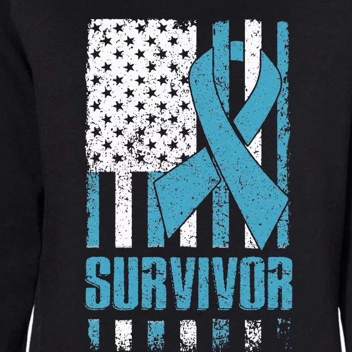 Prostate Cancer Survivor Bold Blue Ribbon Womens California Wash Sweatshirt