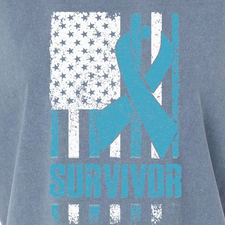 Prostate Cancer Survivor Bold Blue Ribbon Garment-Dyed Women's Muscle Tee