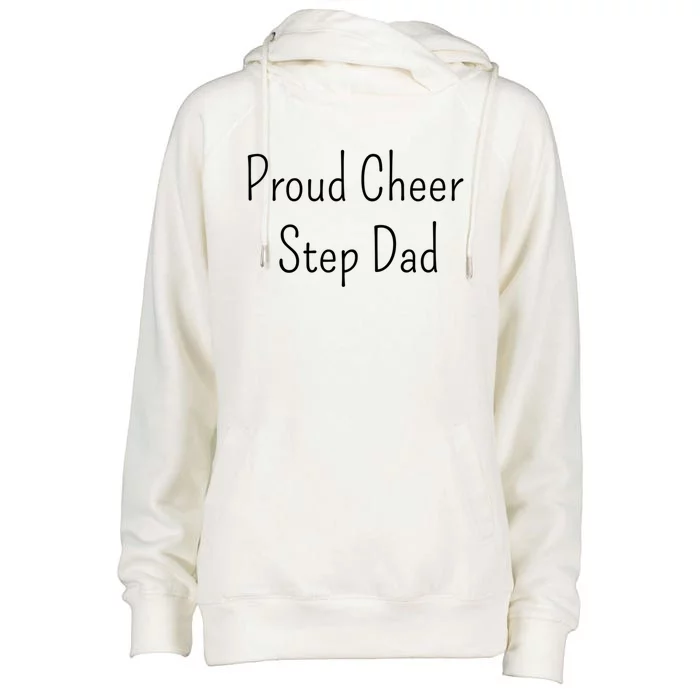 Proud Cheer Step Dad Gift Womens Funnel Neck Pullover Hood