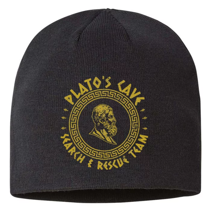 PlatoS Cave Search And Rescue Teams Funny Philosophy 8 1/2in Sustainable Knit Beanie