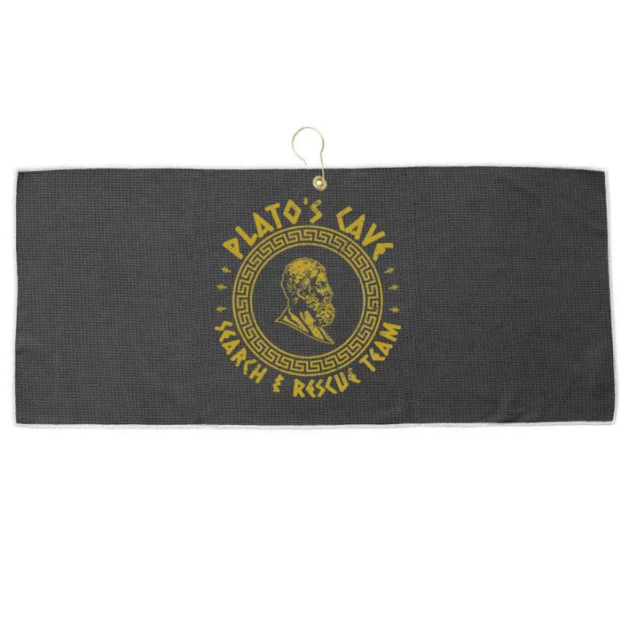 PlatoS Cave Search And Rescue Teams Funny Philosophy Large Microfiber Waffle Golf Towel