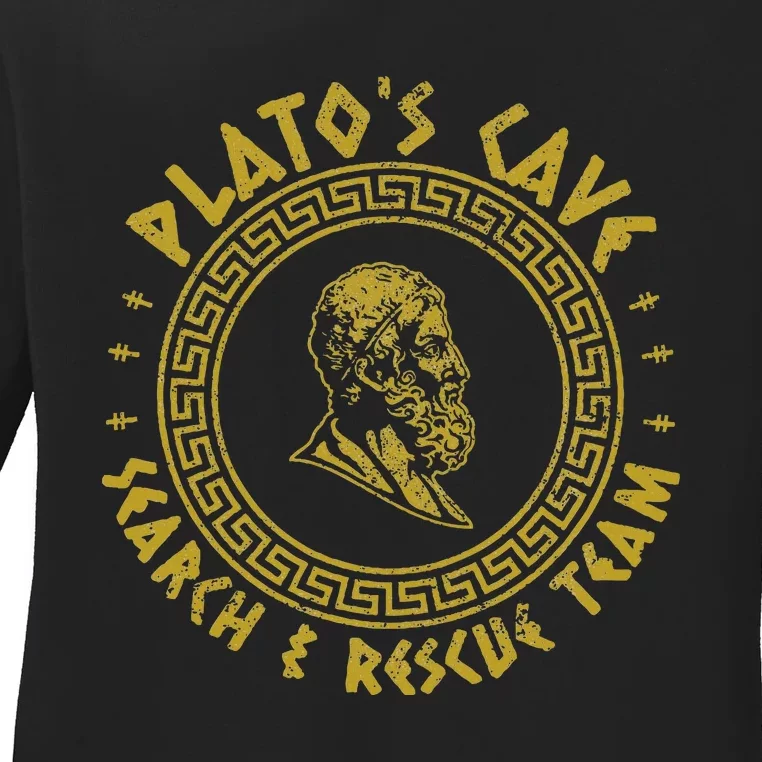 PlatoS Cave Search And Rescue Teams Funny Philosophy Ladies Long Sleeve Shirt