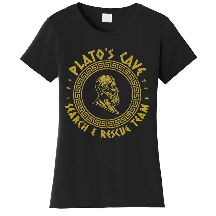 PlatoS Cave Search And Rescue Teams Funny Philosophy Women's T-Shirt