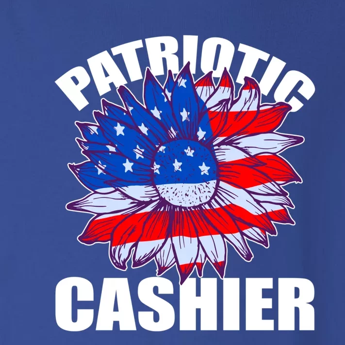 Patriotic Cashier Sunflower Retro Job America Flag Gift Toddler Long Sleeve Shirt