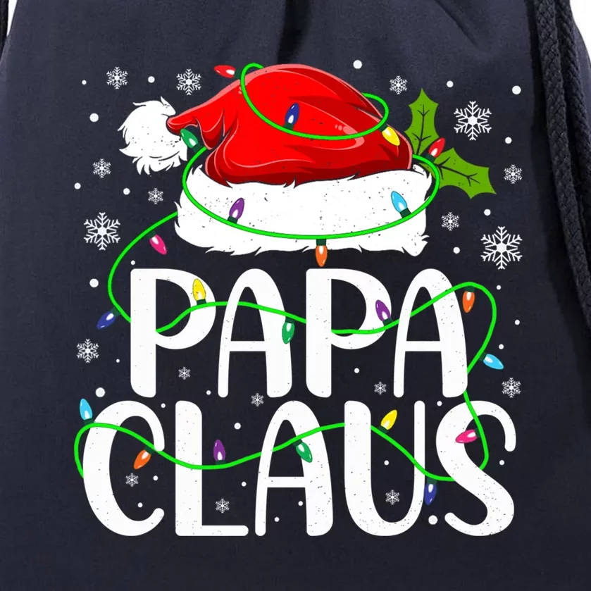 Papa Claus Santa Funny Christmas Pajama Matching Family Gift Drawstring Bag