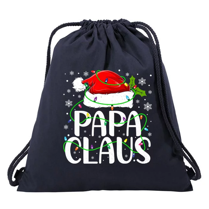 Papa Claus Santa Funny Christmas Pajama Matching Family Gift Drawstring Bag