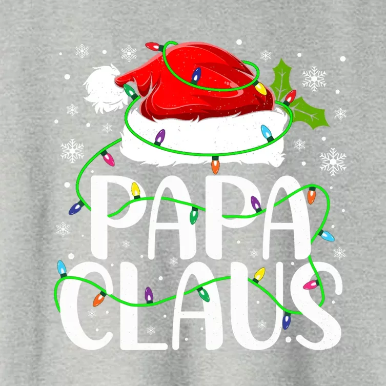 Papa Claus Santa Funny Christmas Pajama Matching Family Gift Women's Crop Top Tee