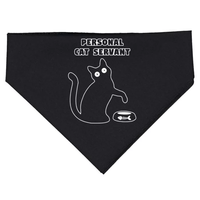 Personal Cat Servant Funny Black Cat Lover Gift USA-Made Doggie Bandana