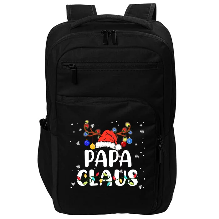 Papa Claus Santa Reindeer Xmas Lights Funny Family Christmas Gift Impact Tech Backpack