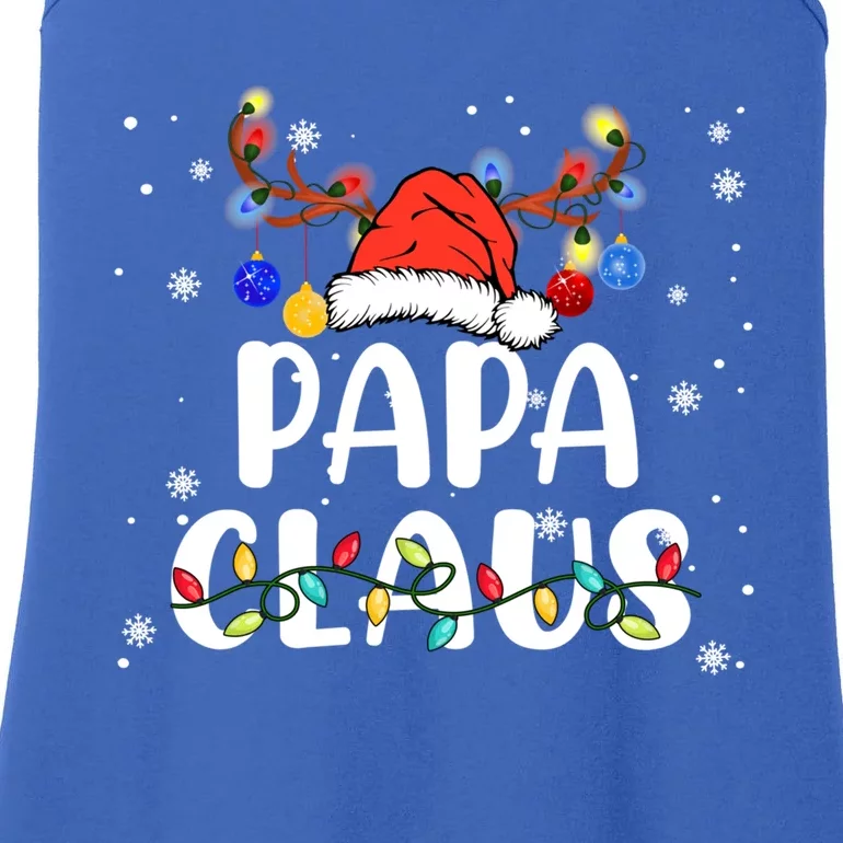 Papa Claus Santa Reindeer Xmas Lights Funny Family Christmas Gift Ladies Essential Tank