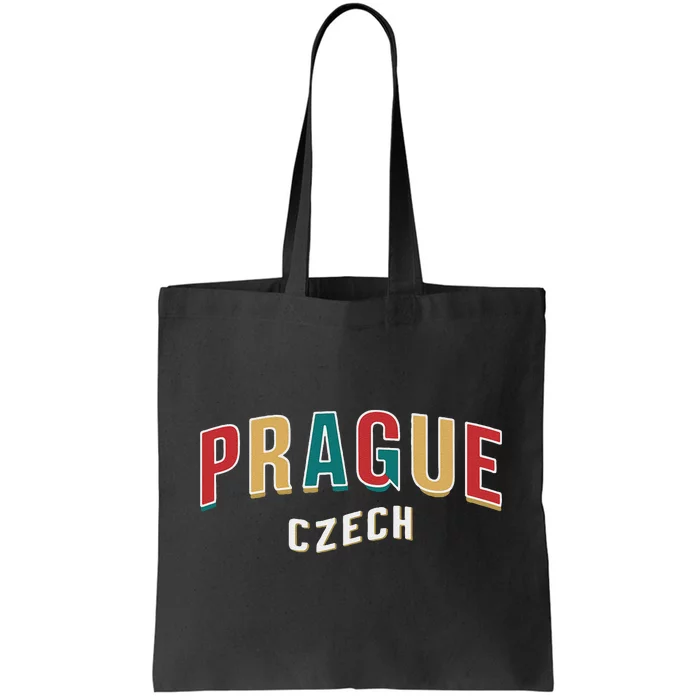 Prague Czech Souvenir Colorful Retro Style Tote Bag