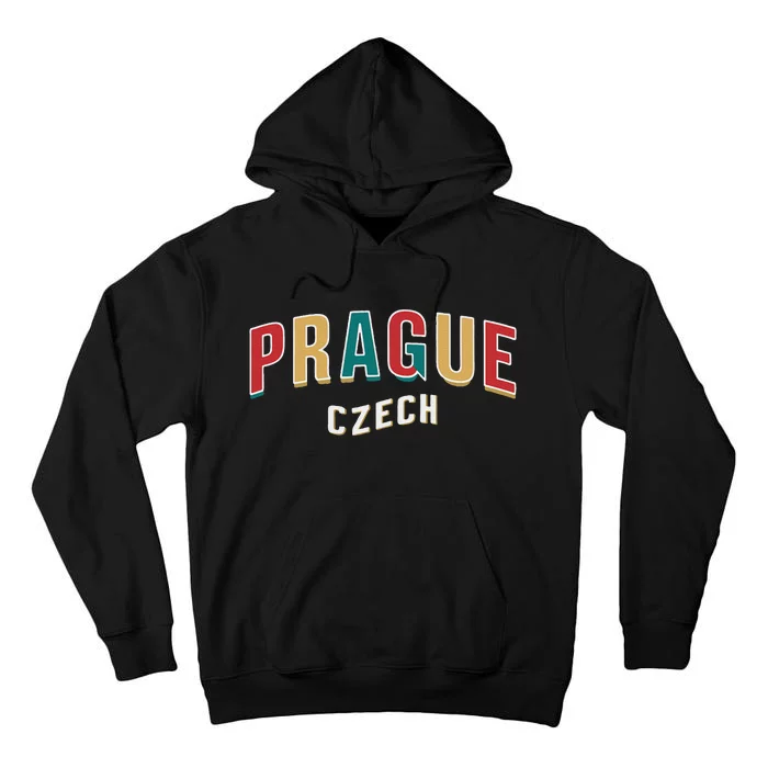 Prague Czech Souvenir Colorful Retro Style Tall Hoodie