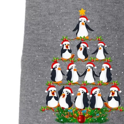 Penguin Christmas Tree Funny Penguin Lover Xmas Doggie 3-End Fleece Hoodie