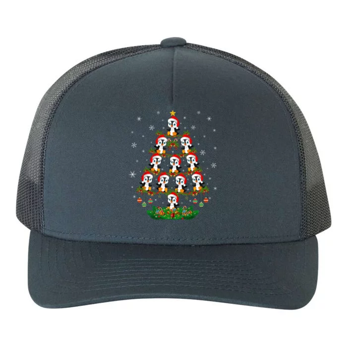 Penguin Christmas Tree Penguins Lover Xmas Tree Penguin Cool Gift Yupoong Adult 5-Panel Trucker Hat