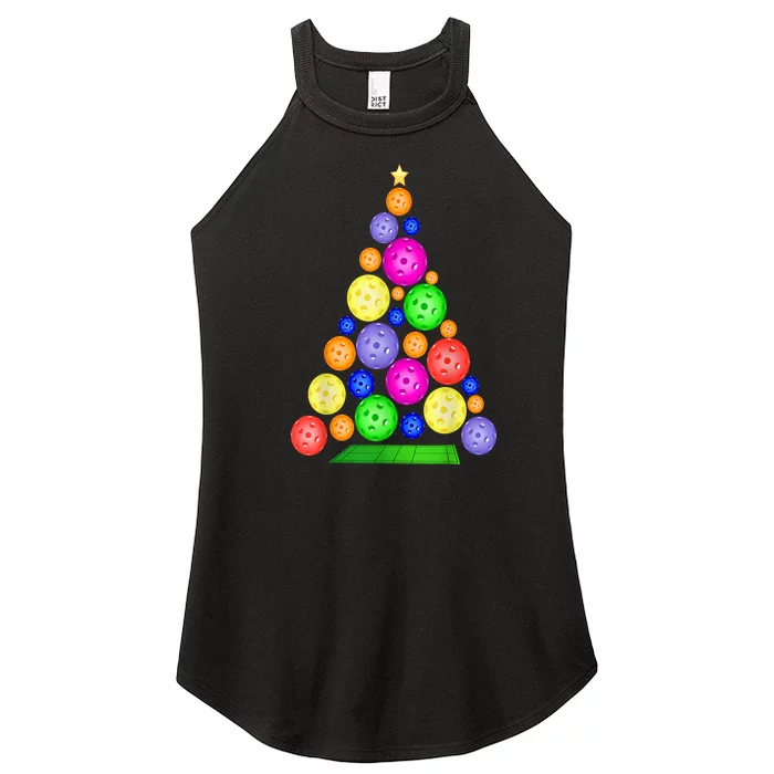 Pickleball Christmas Tree Sport Gift Women’s Perfect Tri Rocker Tank