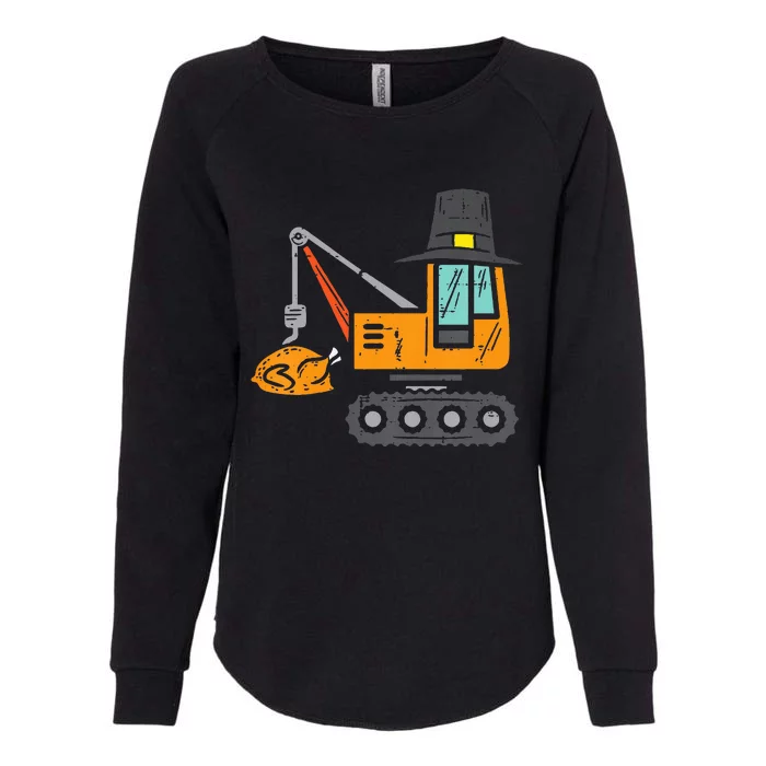 Pilgrim Crane Turkey Thanksgiving Truck Womens California Wash Sweatshirt