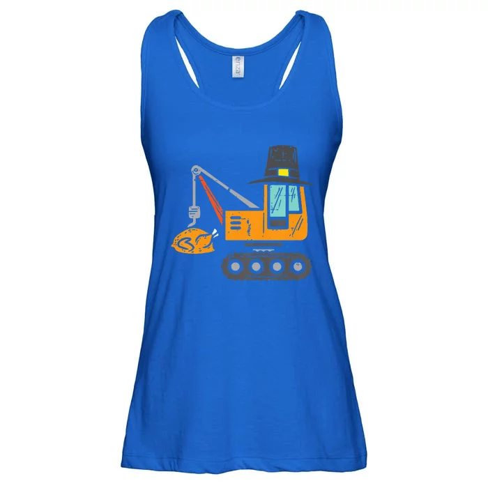 Pilgrim Crane Turkey Thanksgiving Truck Ladies Essential Flowy Tank