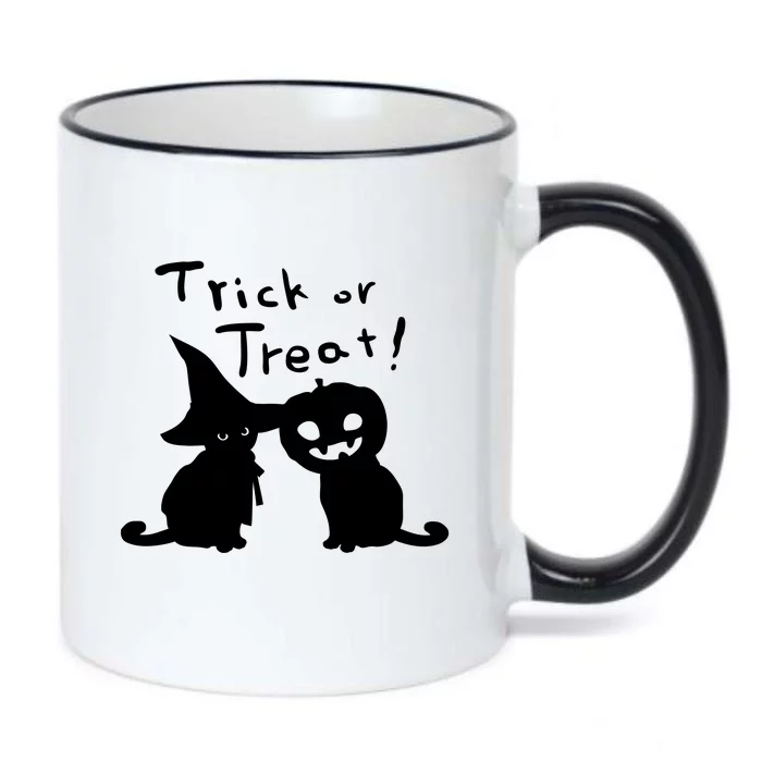 Pumpkin Cat Trick Or Treat Black Color Changing Mug