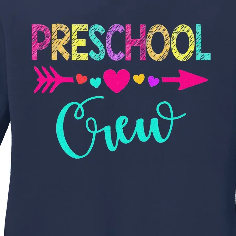 Preschool Crew Teacher 1st Day Of School Ladies Long Sleeve Shirt