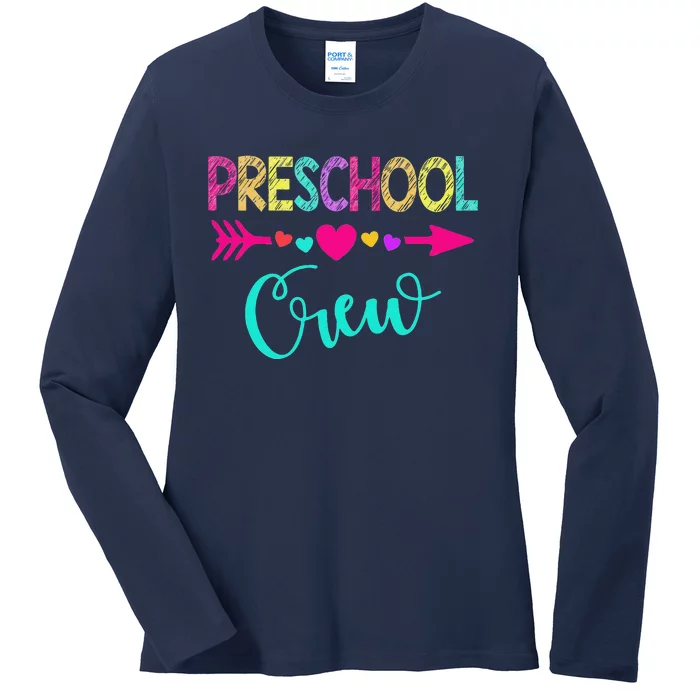 Preschool Crew Teacher 1st Day Of School Ladies Long Sleeve Shirt