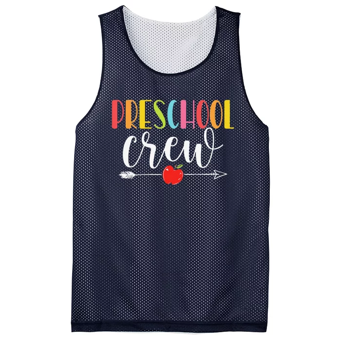 Preschool Crew Teacher Funny First Day Of School Mesh Reversible Basketball Jersey Tank