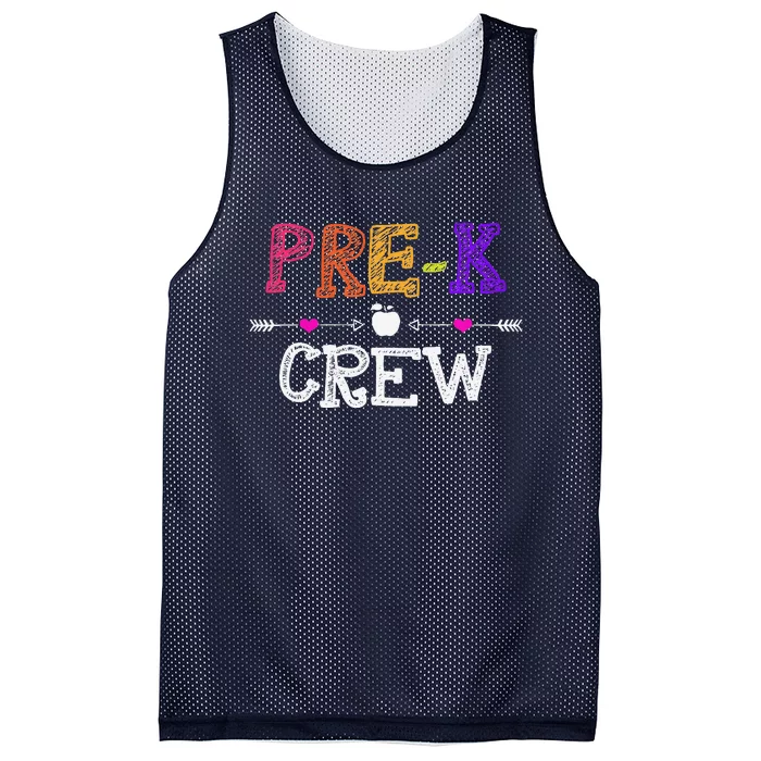 Prek Crew Teacher Funny First Day Of School Gift Mesh Reversible Basketball Jersey Tank