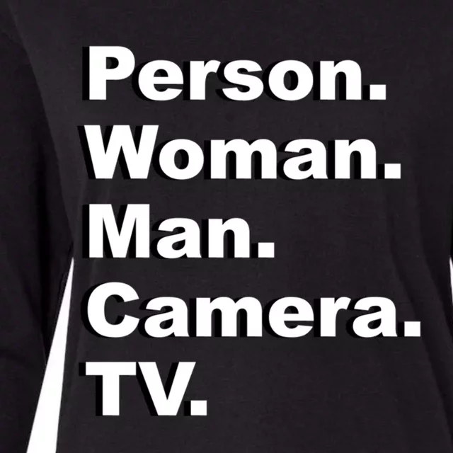 Person Camera Tv Trump Biden 2020 Gift Womens Cotton Relaxed Long Sleeve T-Shirt