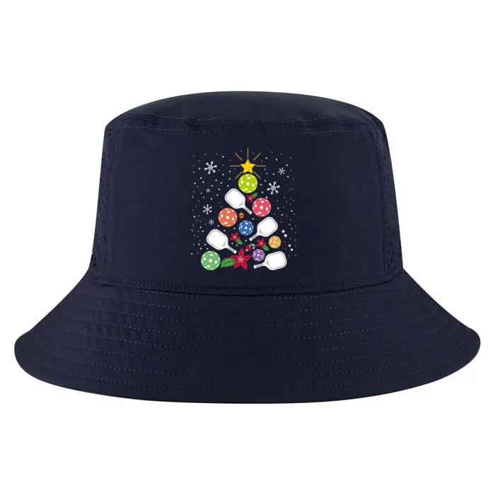 Pickleball Christmas Tree Santa Pickleball Xmas Lights Cute Gift Cool Comfort Performance Bucket Hat