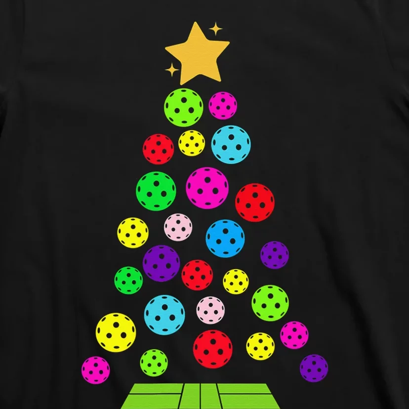 Pickleball Christmas Tree Santa Pickleball X Mas Lights T-Shirt